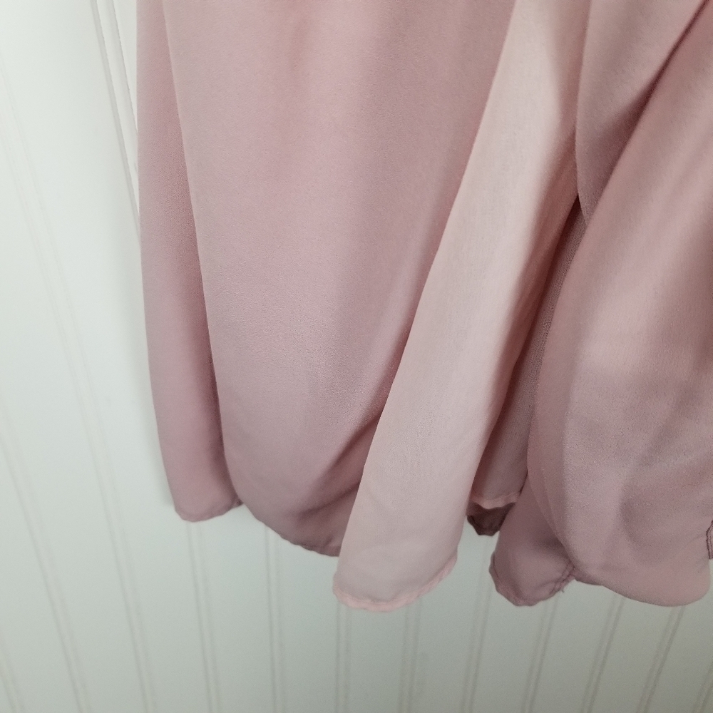 Lulus Sunshine Bound Mauve Pink Tiered Maxi Dress V Neck Adjustable Size Large - Picture 10 of 16
